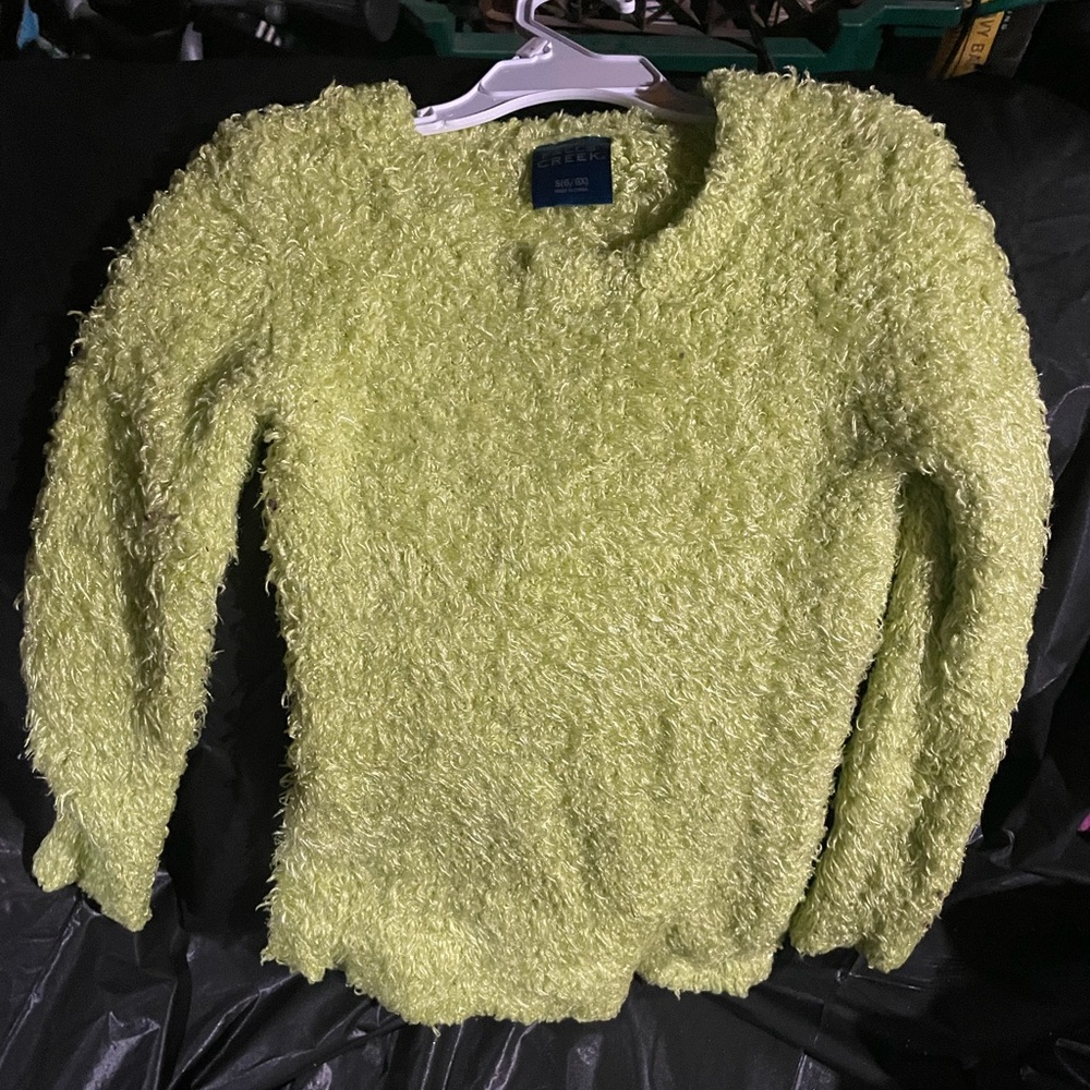 Falls Creek Green Fluffy Sweater